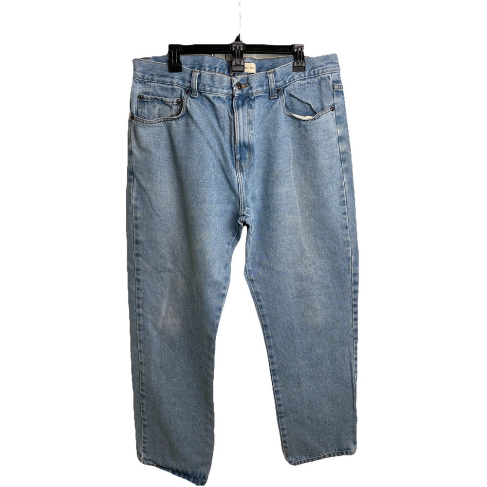 Ruff Hewn Denim Jeans Men's 38x32 Blue 5-Pocket Straight Leg Regular Fit Cotton